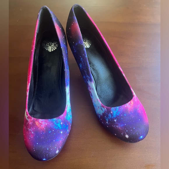 T.U.K. Pink Purple Star Galaxy Heels Cosmic Constellation Astronomy cYber Kawaii - Picture 1 of 10
